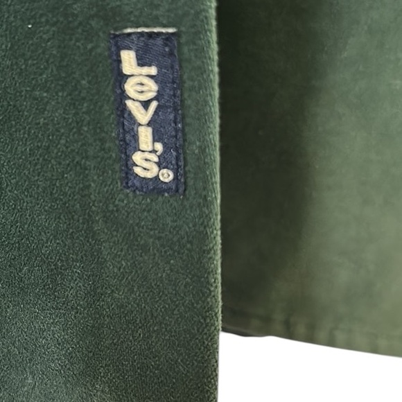 Levis Cotton Sueded Forest Green Double Pocket Utility Jacket Shacket Shirt XL - Picture 8 of 11
